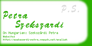 petra szekszardi business card