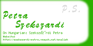 petra szekszardi business card